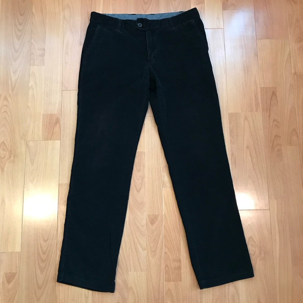 Zara basic mens black corduroy pants size 34 slim fit straight legs